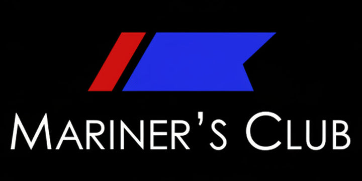 Mariner's Club logo with red and blue design on a black background